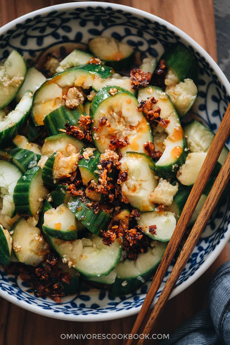 cucumber salad with chili oil