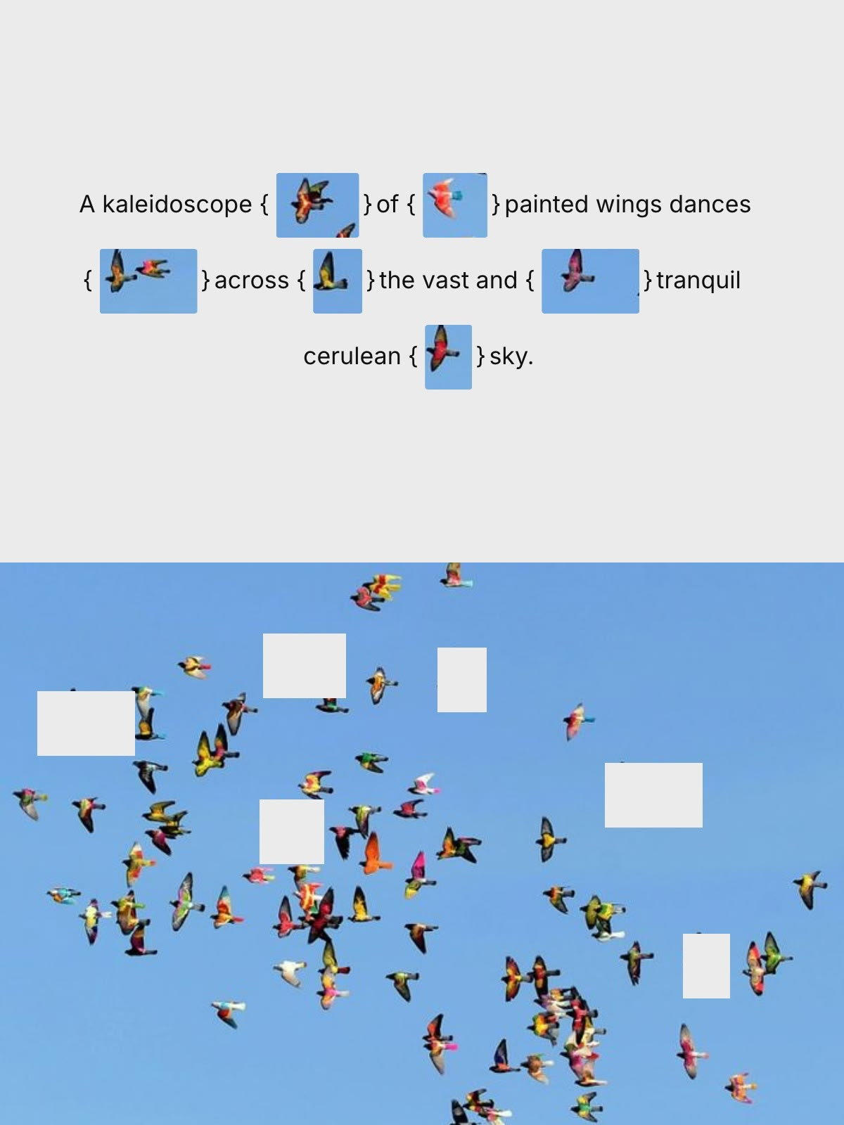 cutout images with text